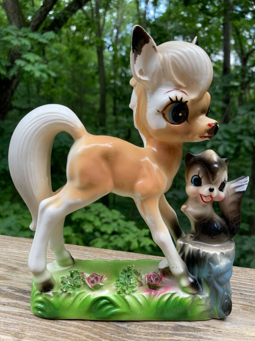 Vintage Made in Japan Pony and Skunk Figurine